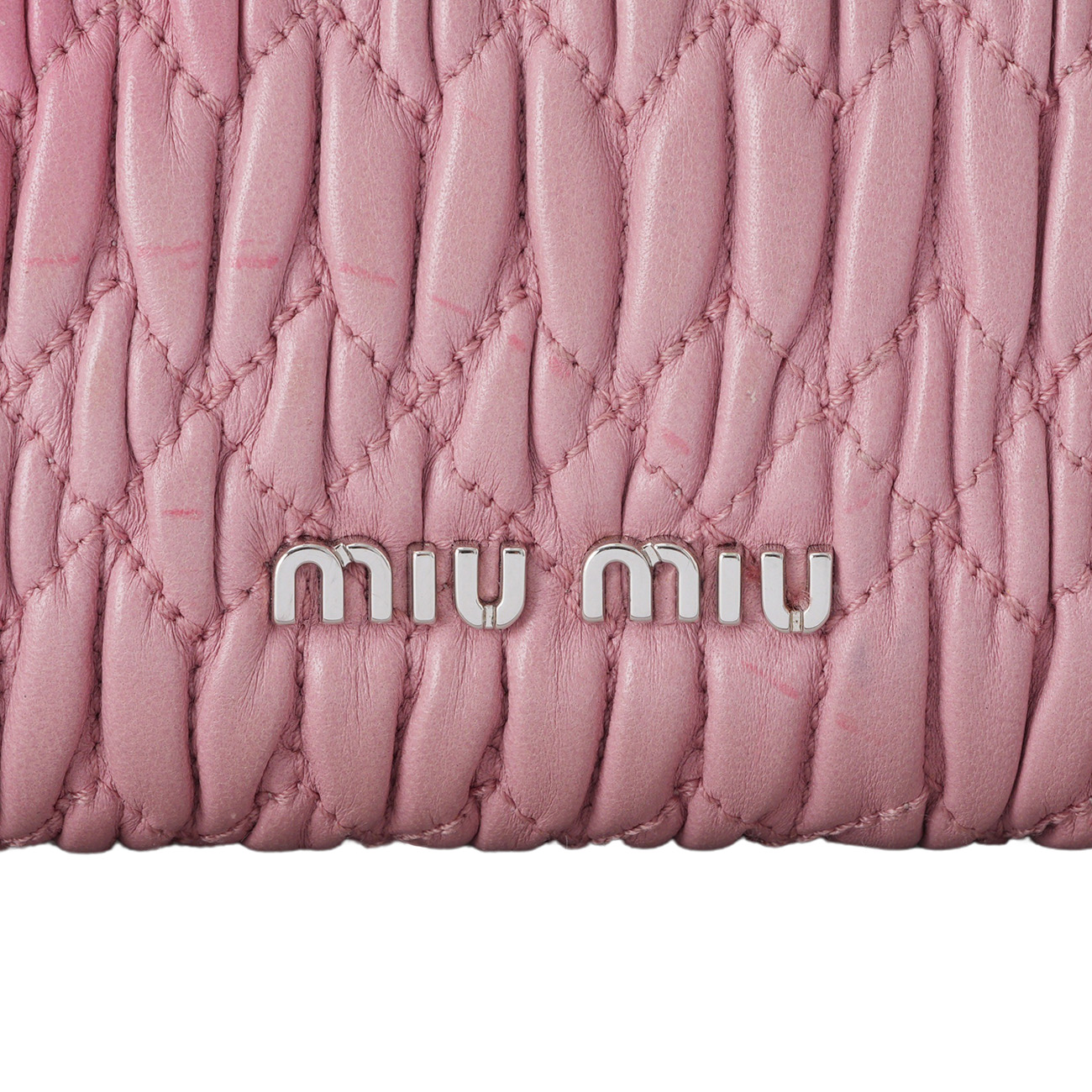 MIU MIU(USED)미우미우 나파 크리스탈 장식 체인 장지갑